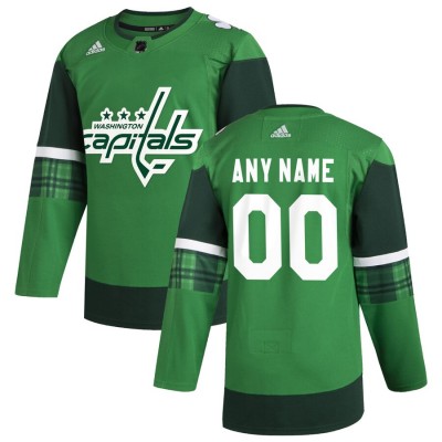 Washington Capitals Men's Adidas 2020 St. Patrick's Day Custom Stitched NHL Jersey Green